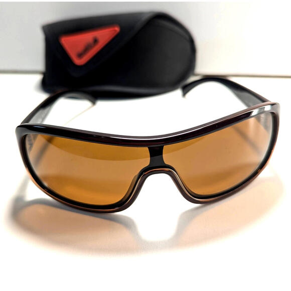 Bolle Whip 10966 Polarized Sunglasses Chunky Brown Eyewear Square Classic Style - Picture 1 of 10